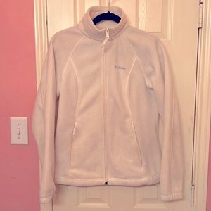 White Colombia zip up fleece jacket